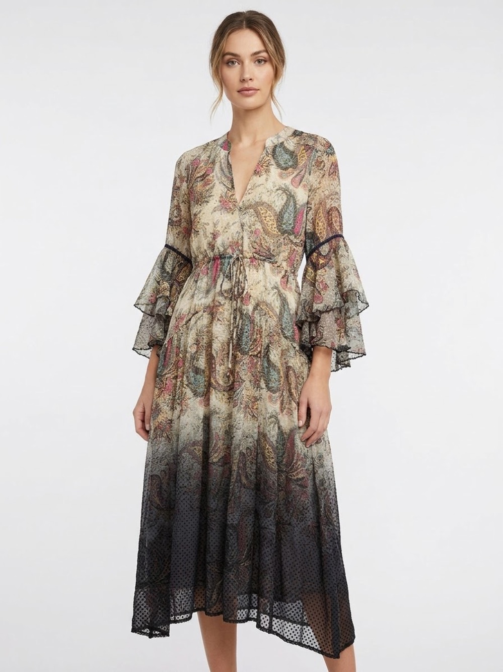 Dream Catcher Velvet Paisley Midi Dress
